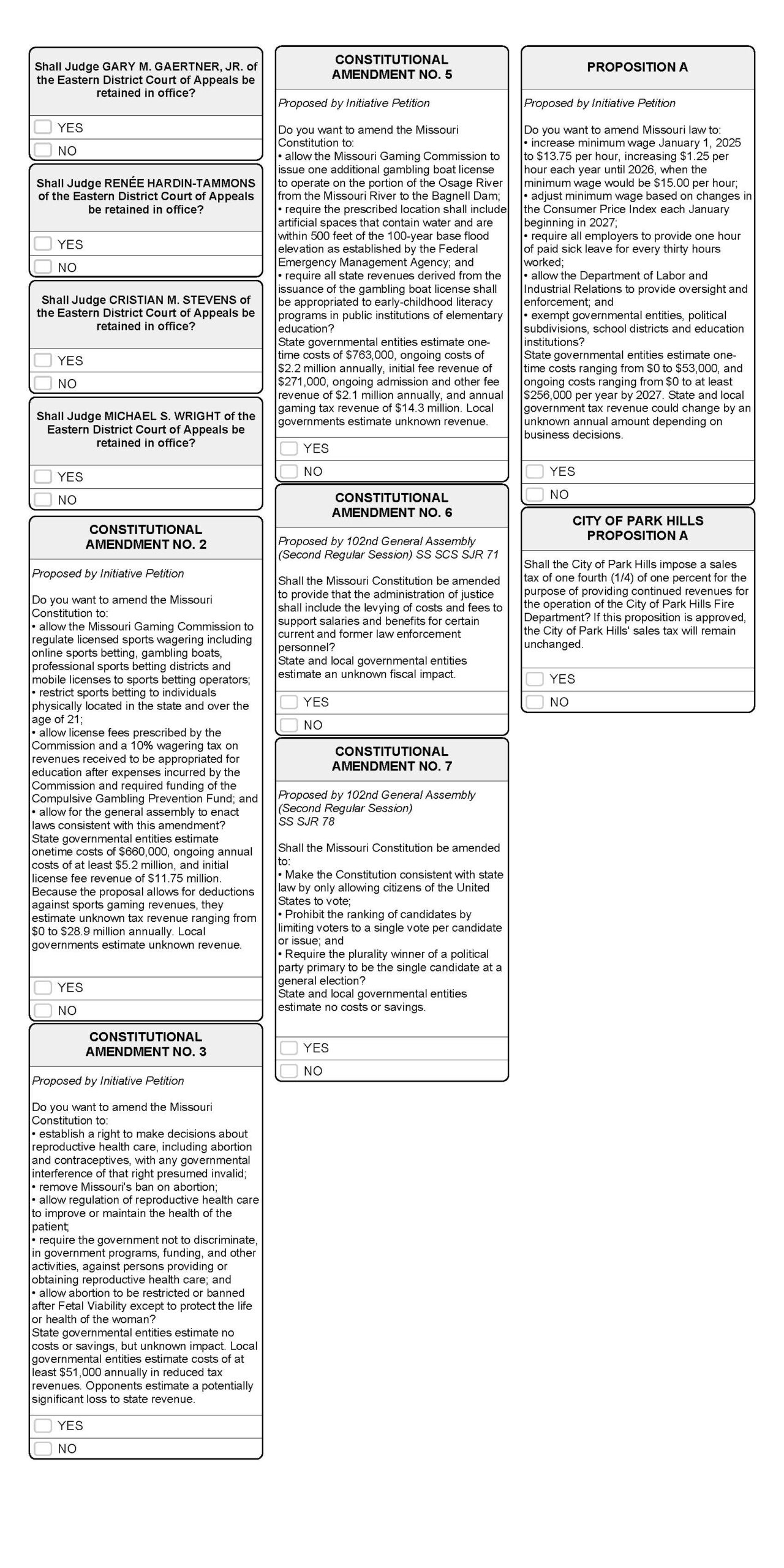 Picture of November 2024 Sample Ballot, Page 2
